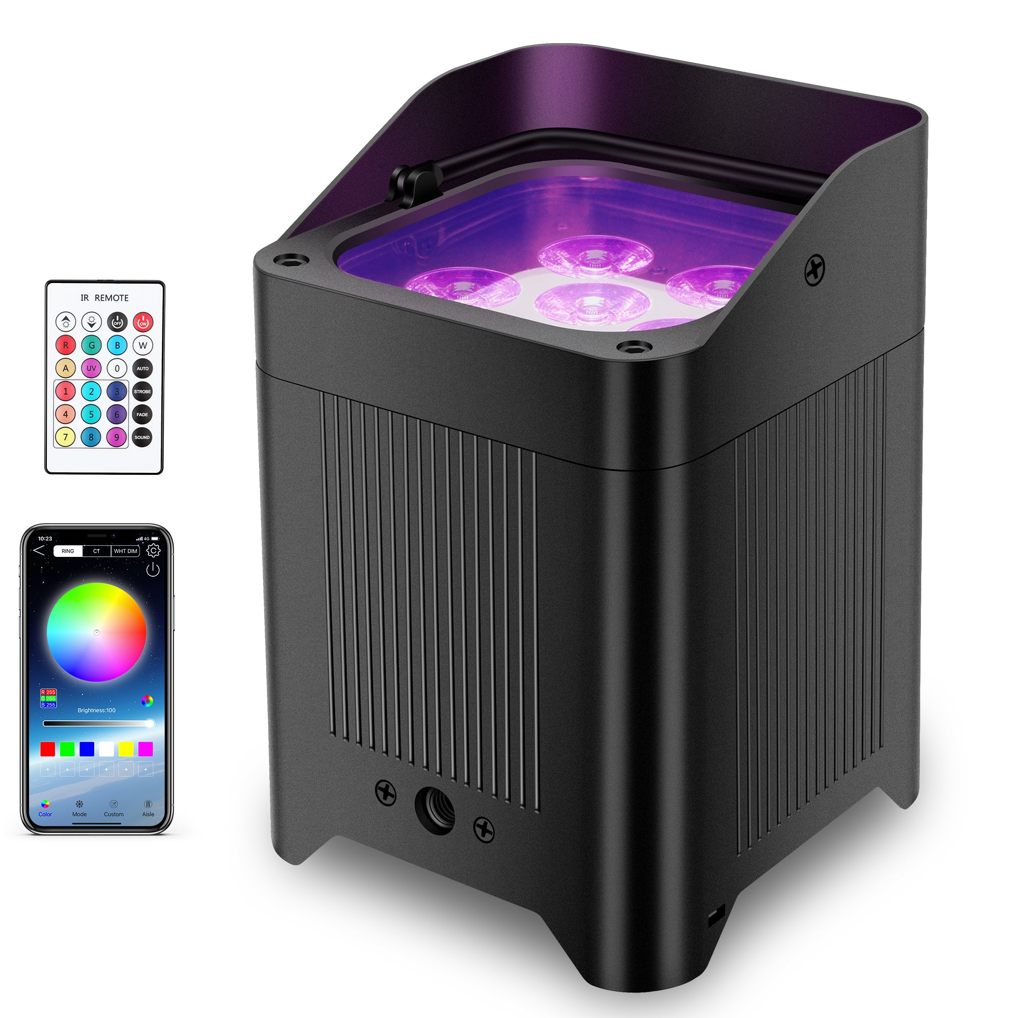 108W Battery Powered RGBWA+UV LED PAR Light