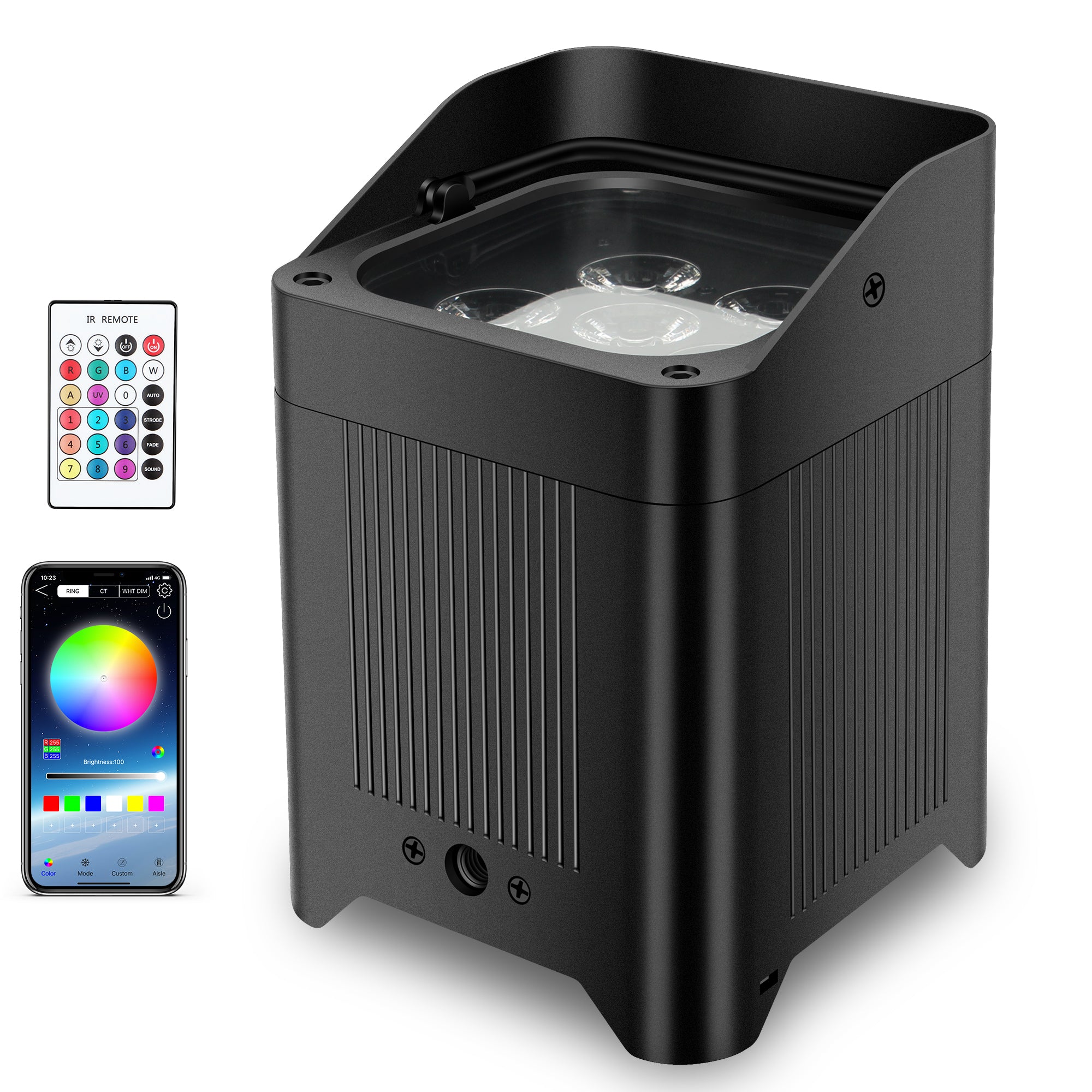 108W Battery Powered RGBWA+UV LED PAR Light