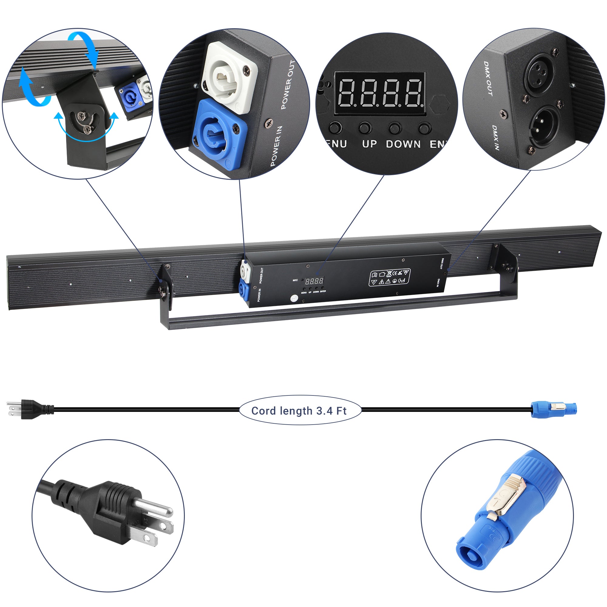 100W Warm White & RGB LED Pixel Bar
