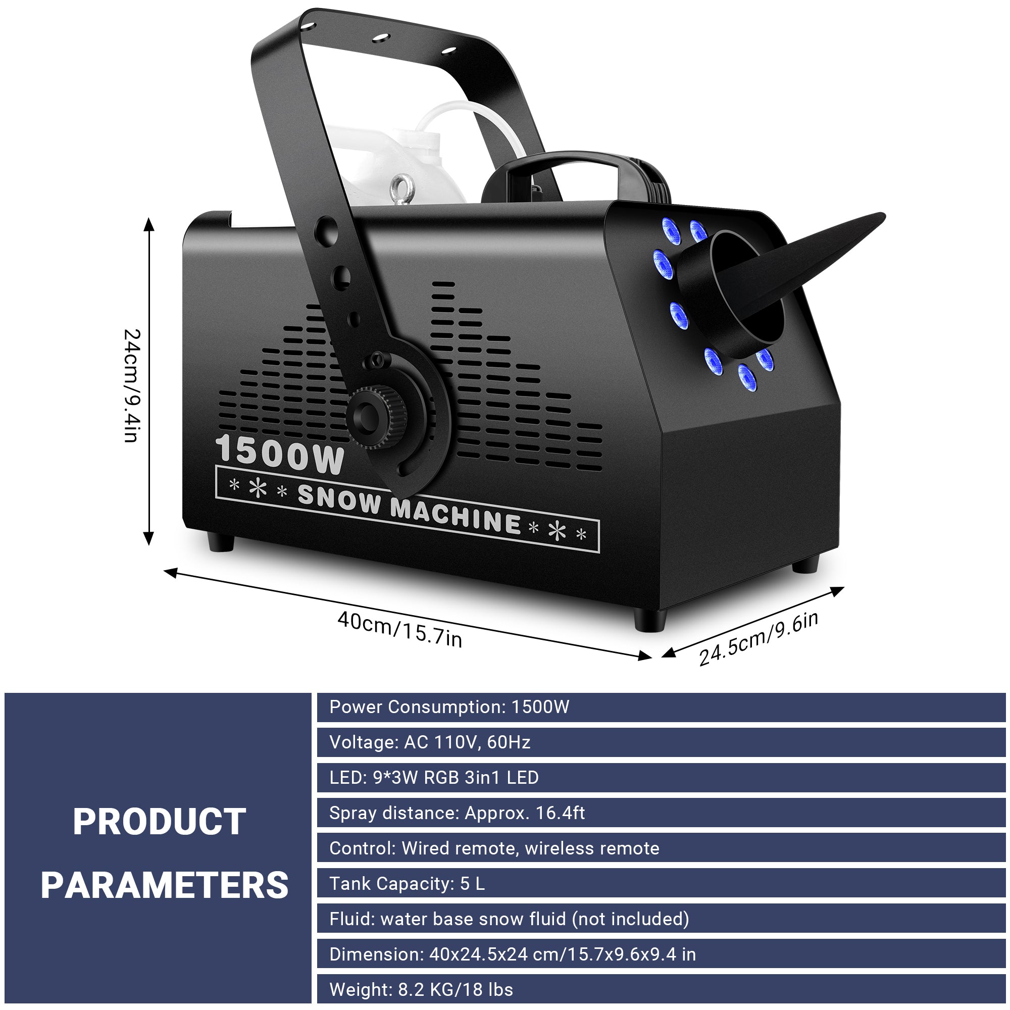 YeeSite Stage Effect 1500W LED Snow Making Machine