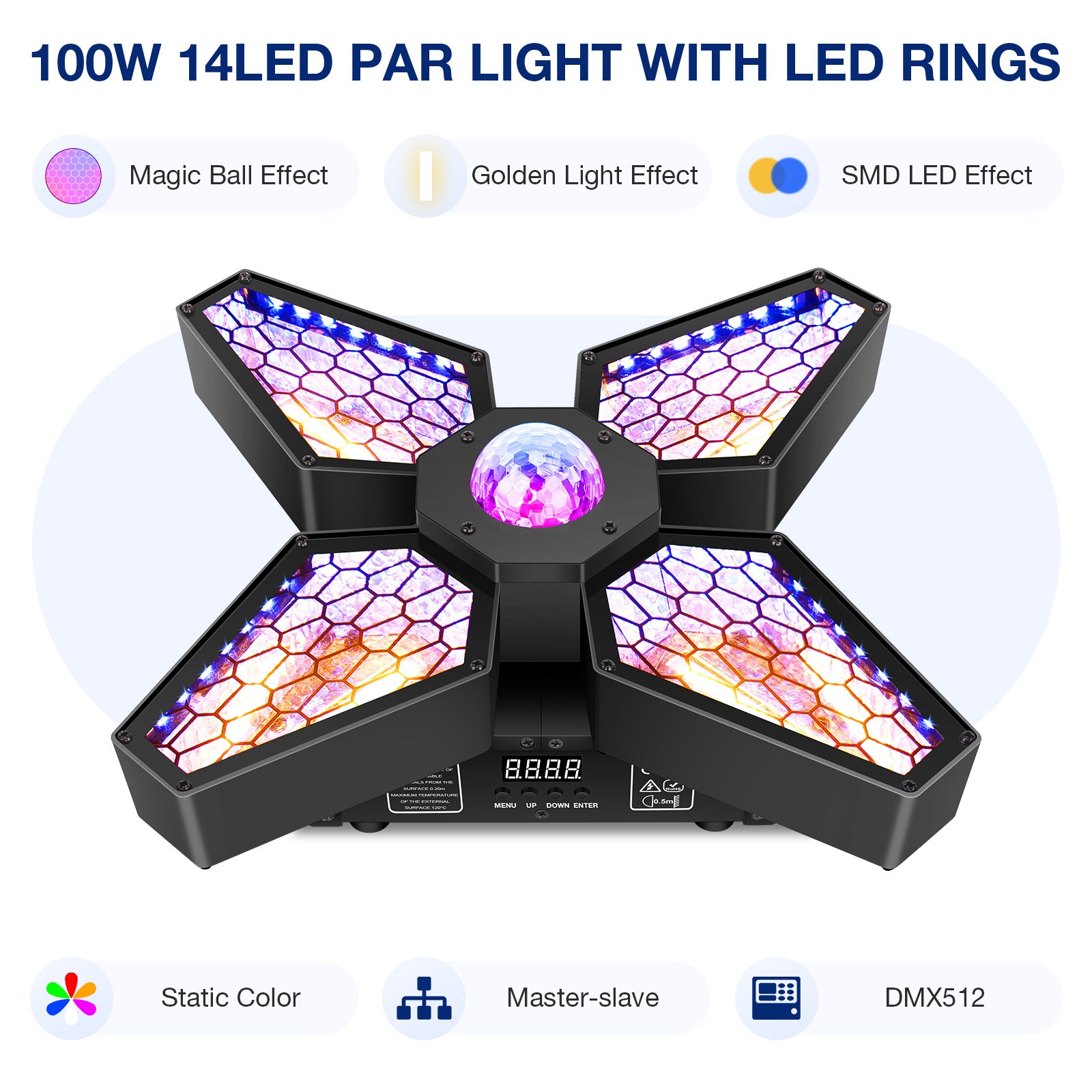 YeeSite Stage Light 100W 3-in-1 Effect / RGBW LED 4-Leaves Moving Head Effect Light