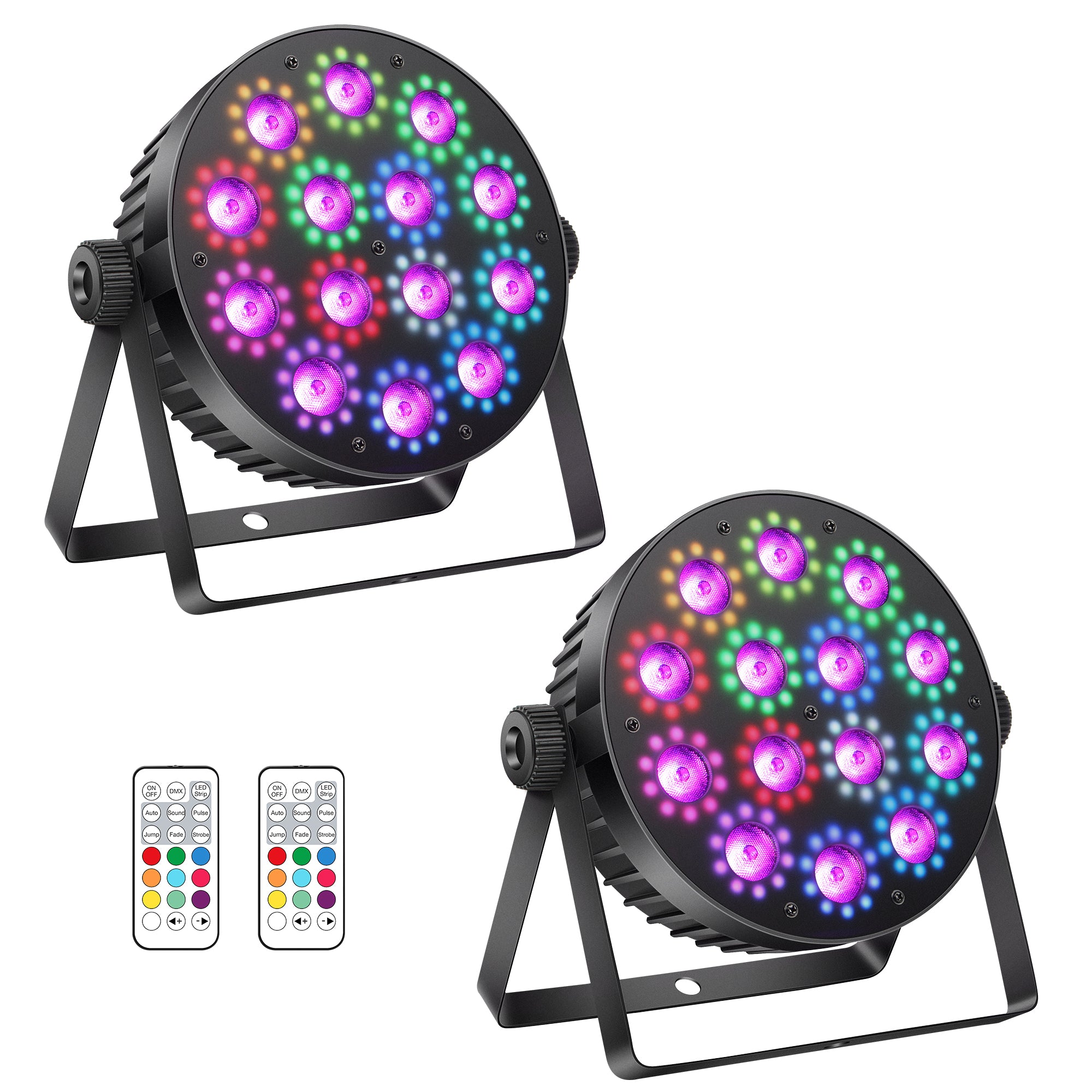 YeeSite Stage Light 100W RGBW LED PAR Lights with RGB Halo Rings