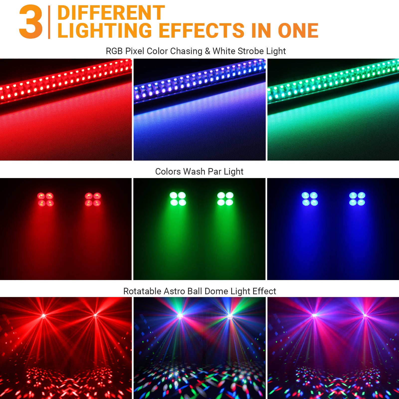 YeeSite Stage Light 150W 5-in-1 DJ Party Light with Tripod Stand