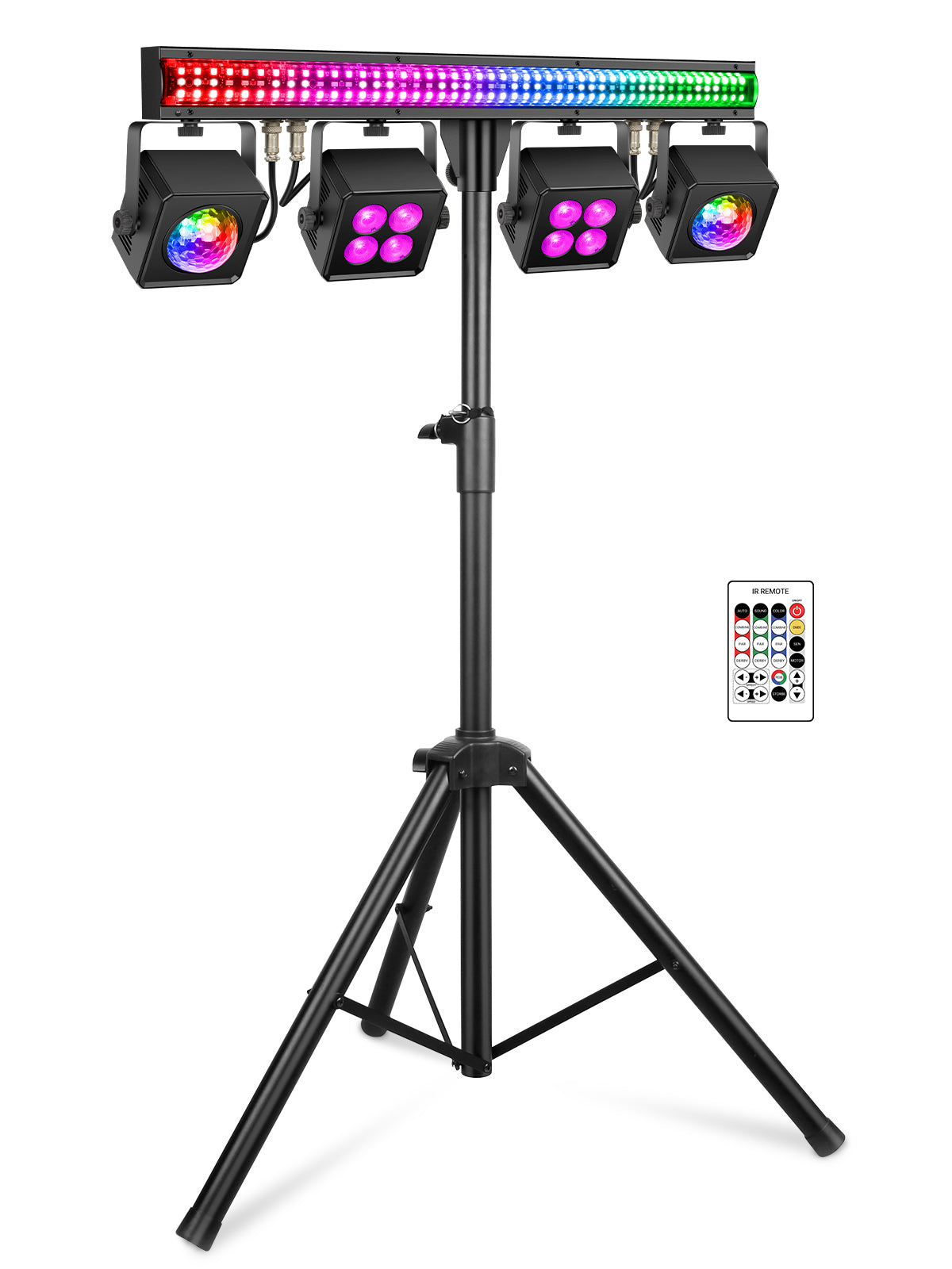 YeeSite Stage Light 150W 5-in-1 DJ Party Light with Tripod Stand
