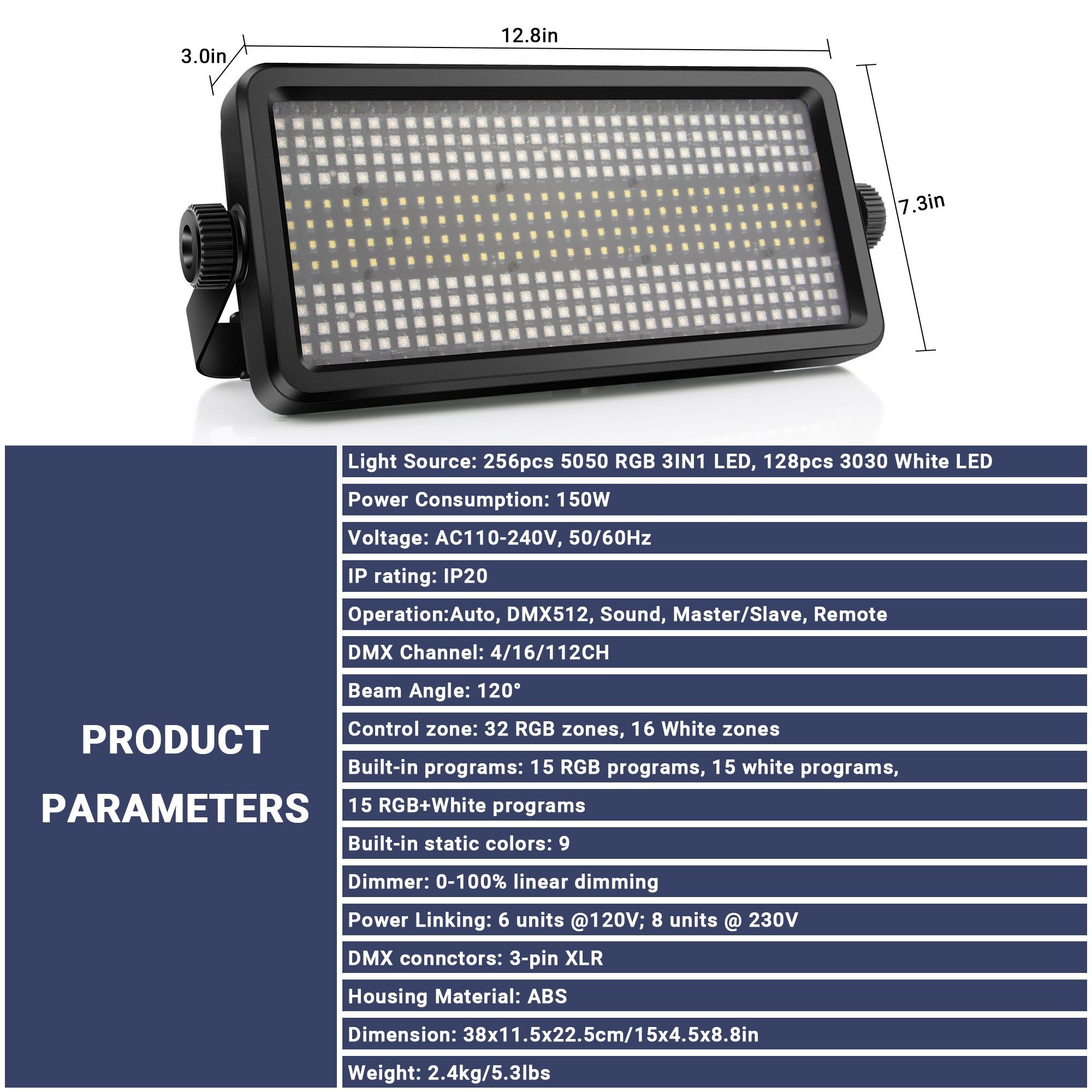 YeeSite Stage Light 150W RGBW Stage Strobe Light