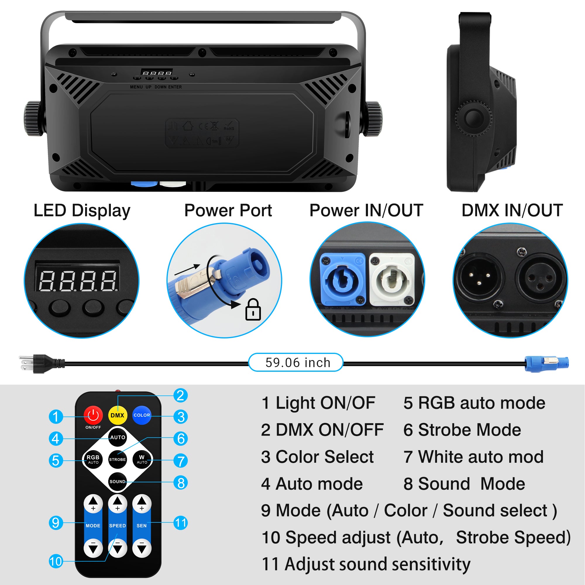 YeeSite Stage Light 150W RGBW Stage Strobe Light