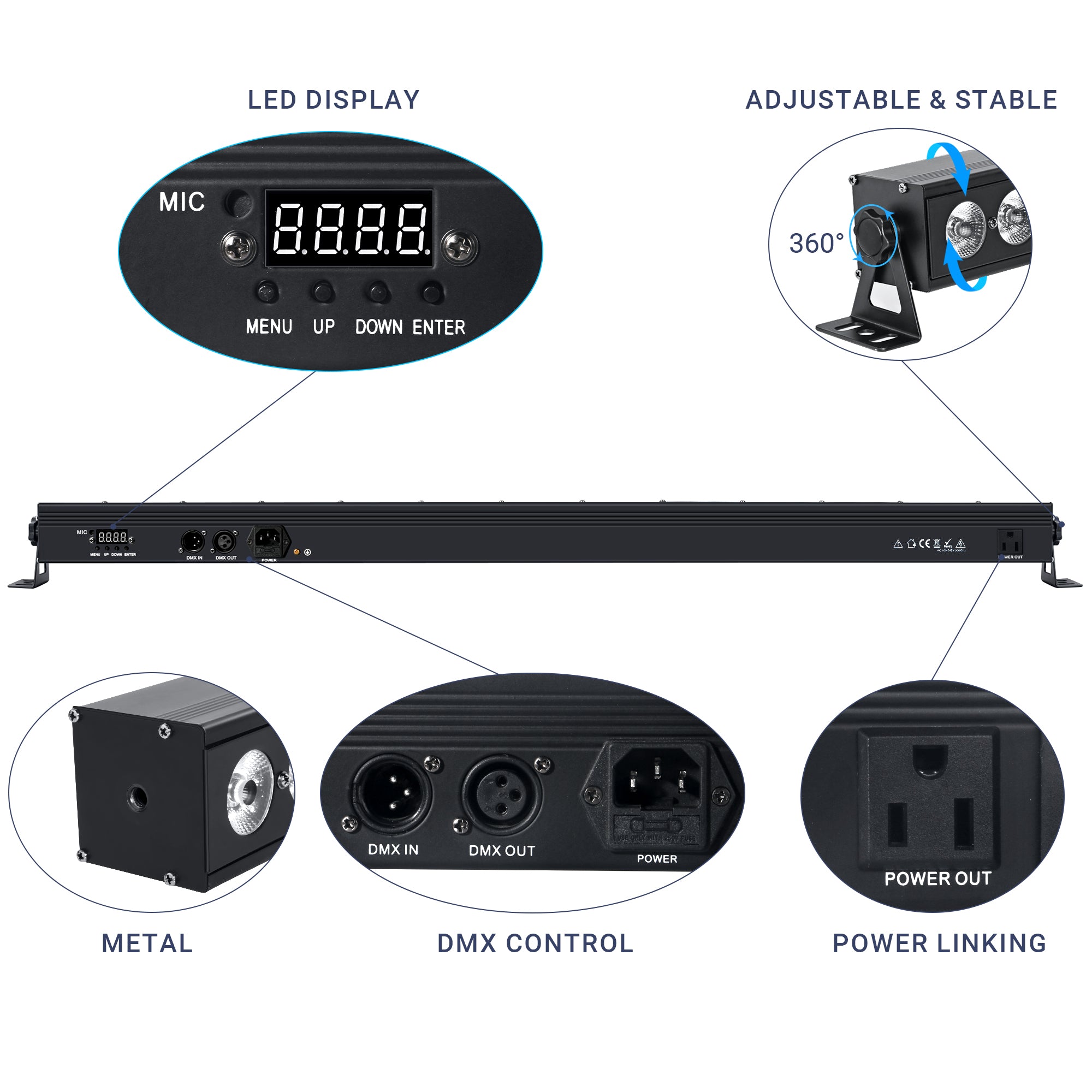 YeeSite Stage Light 72W RGB LED Wash Light Bar