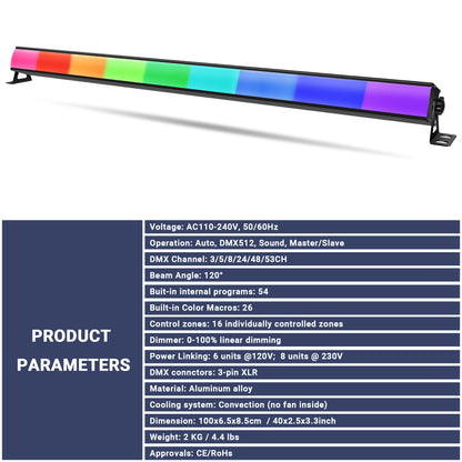 60W RGB LED Frosted Pixel Bar
