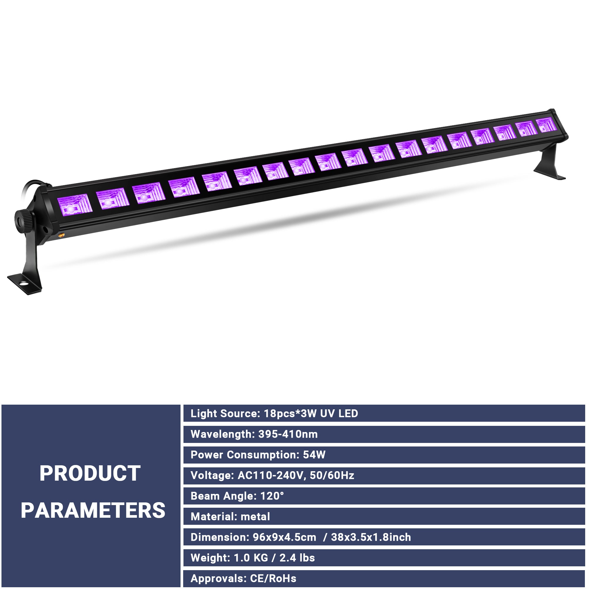54W UV Black Light Bar