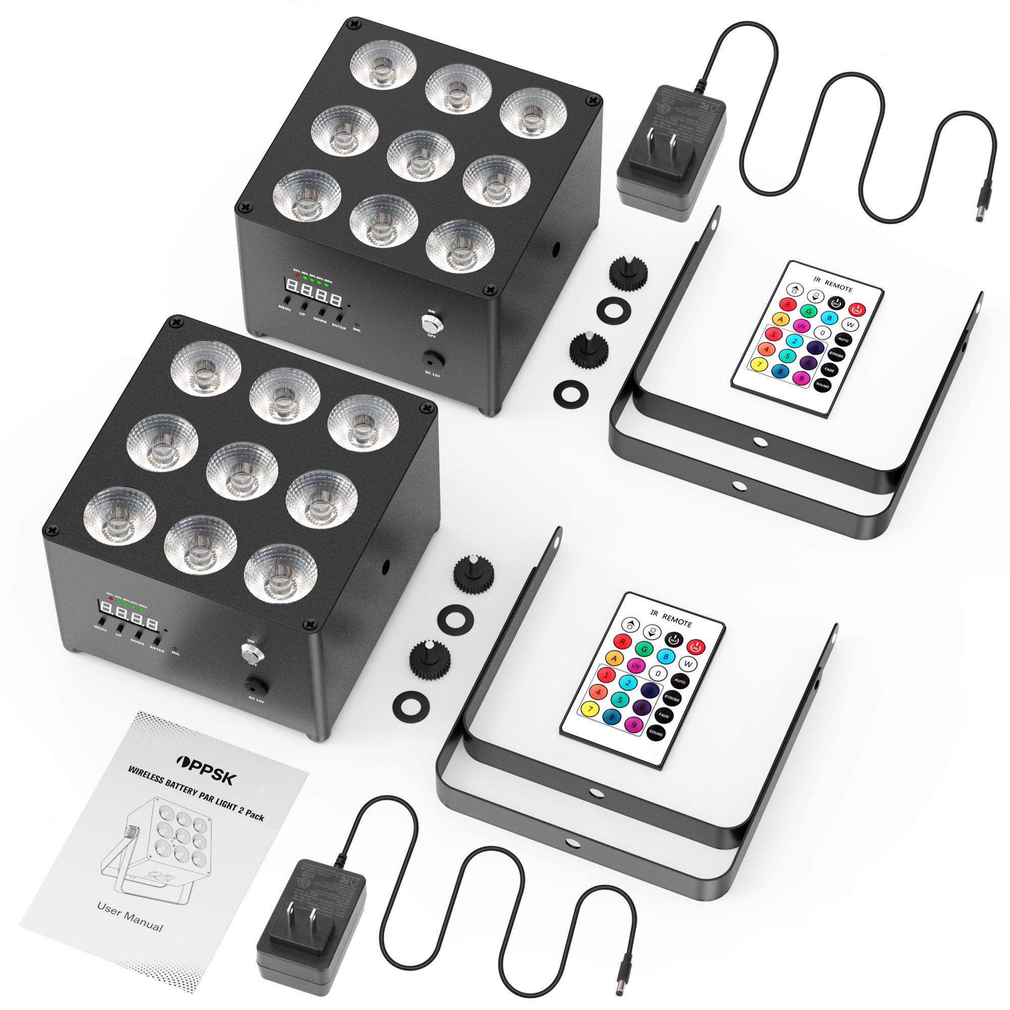 54W RGBWA+UV LED Battery PAR Light