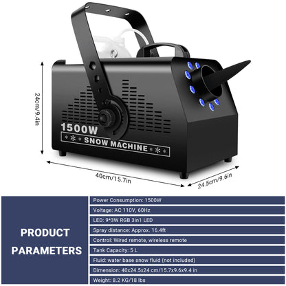 YeeSite Stage Effect 1500W LED Snow Making Machine
