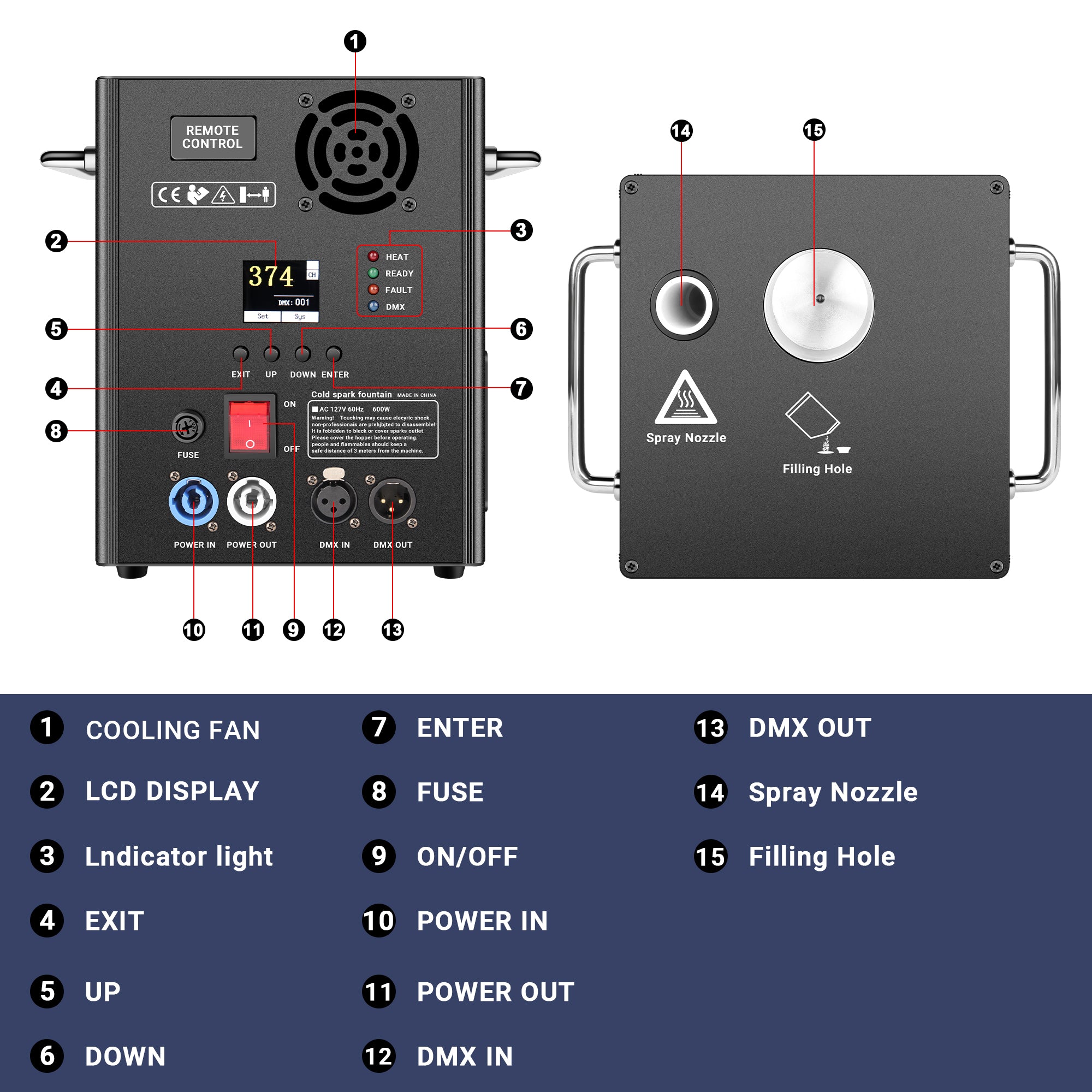 YeeSite Stage Effect 600W Cold Spark Machine