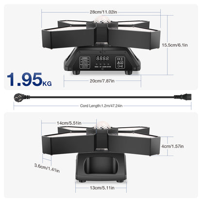 YeeSite Stage Light 100W 3-in-1 Effect / RGBW LED 4-Leaves Moving Head Effect Light