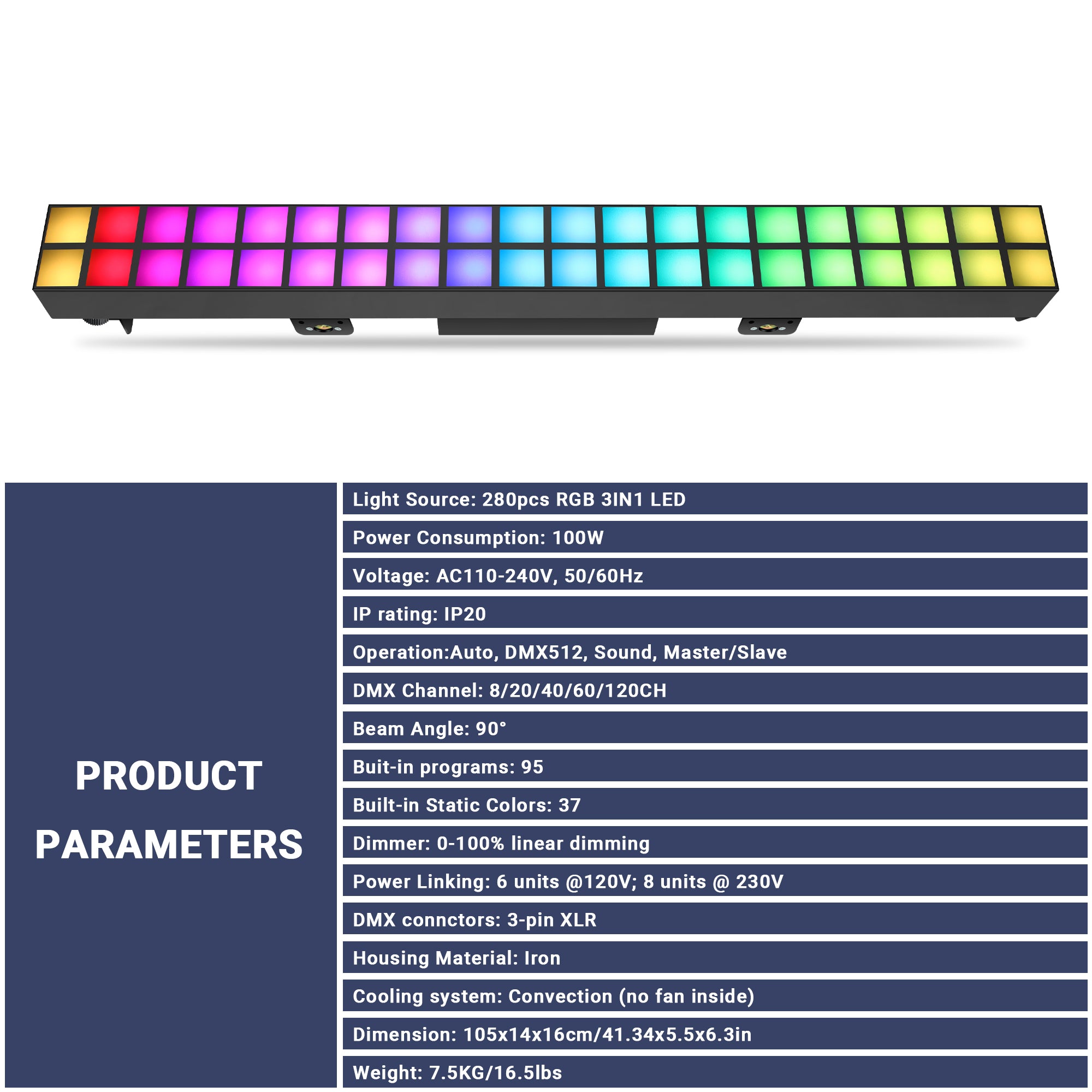 YeeSite Stage Light 100W RGB LED Pixel Bar