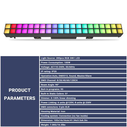 YeeSite Stage Light 100W RGB LED Pixel Bar