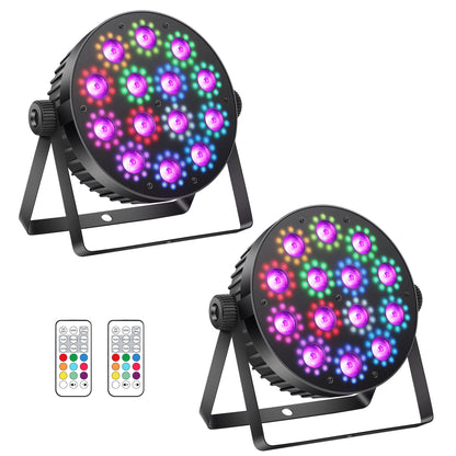 YeeSite Stage Light 100W RGBW LED PAR Lights with RGB Halo Rings