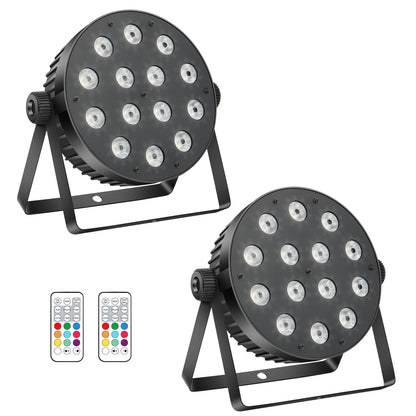YeeSite Stage Light 100W RGBW LED PAR Lights with RGB Halo Rings