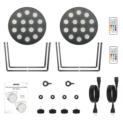 YeeSite Stage Light 100W RGBW LED PAR Lights with RGB Halo Rings