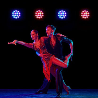 YeeSite Stage Light 100W RGBW LED PAR Lights with RGB Halo Rings