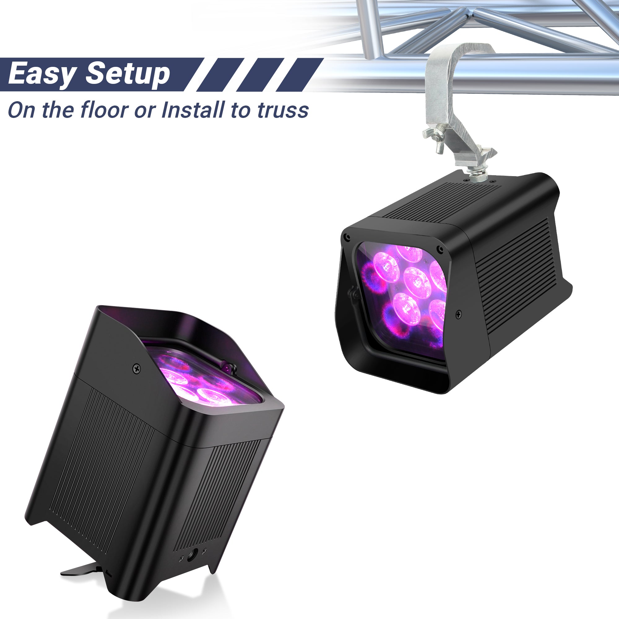YeeSite Stage Light 108W Battery Powered RGBWA+UV LED PAR Light