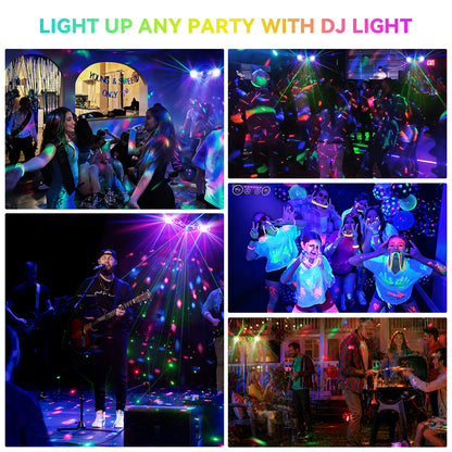 YeeSite Stage Light 120W 6-in-1 Disco Ball DJ Party Light with Tripod Stand