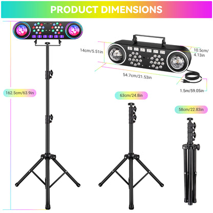 YeeSite Stage Light 120W 6-in-1 Disco Ball DJ Party Light with Tripod Stand