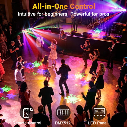 YeeSite Stage Light 120W 6-in-1 DJ Party Light with Tripod Stand