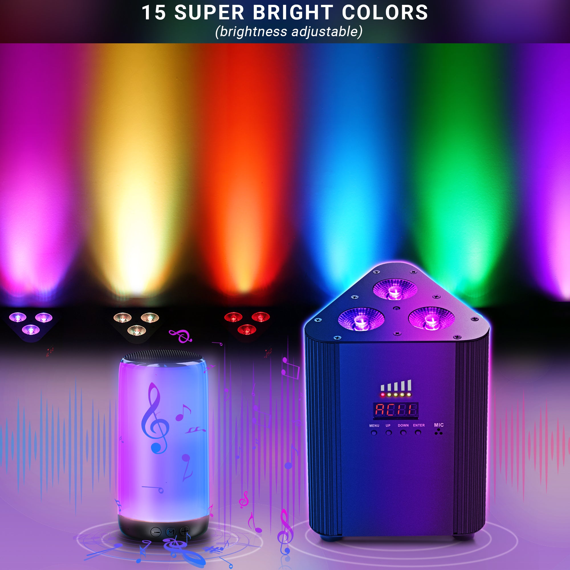 YeeSite Stage Light 12W Battery Powered RGBW LED PAR Light