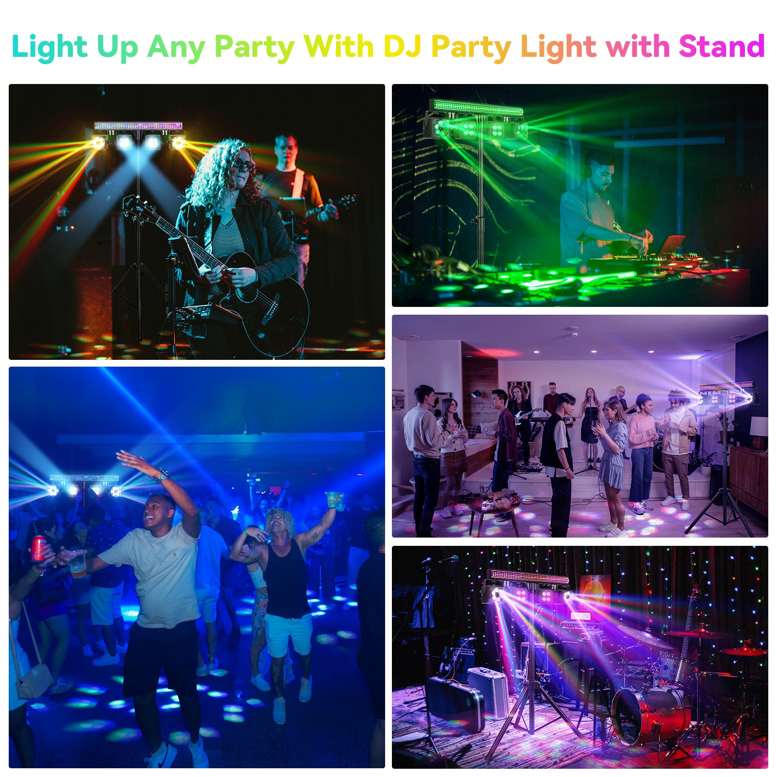 YeeSite Stage Light 150W 5-in-1 Bee Eye DJ Light with Tripod Stand