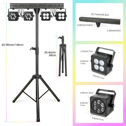 YeeSite Stage Light 150W 5-in-1 Bee Eye DJ Light with Tripod Stand