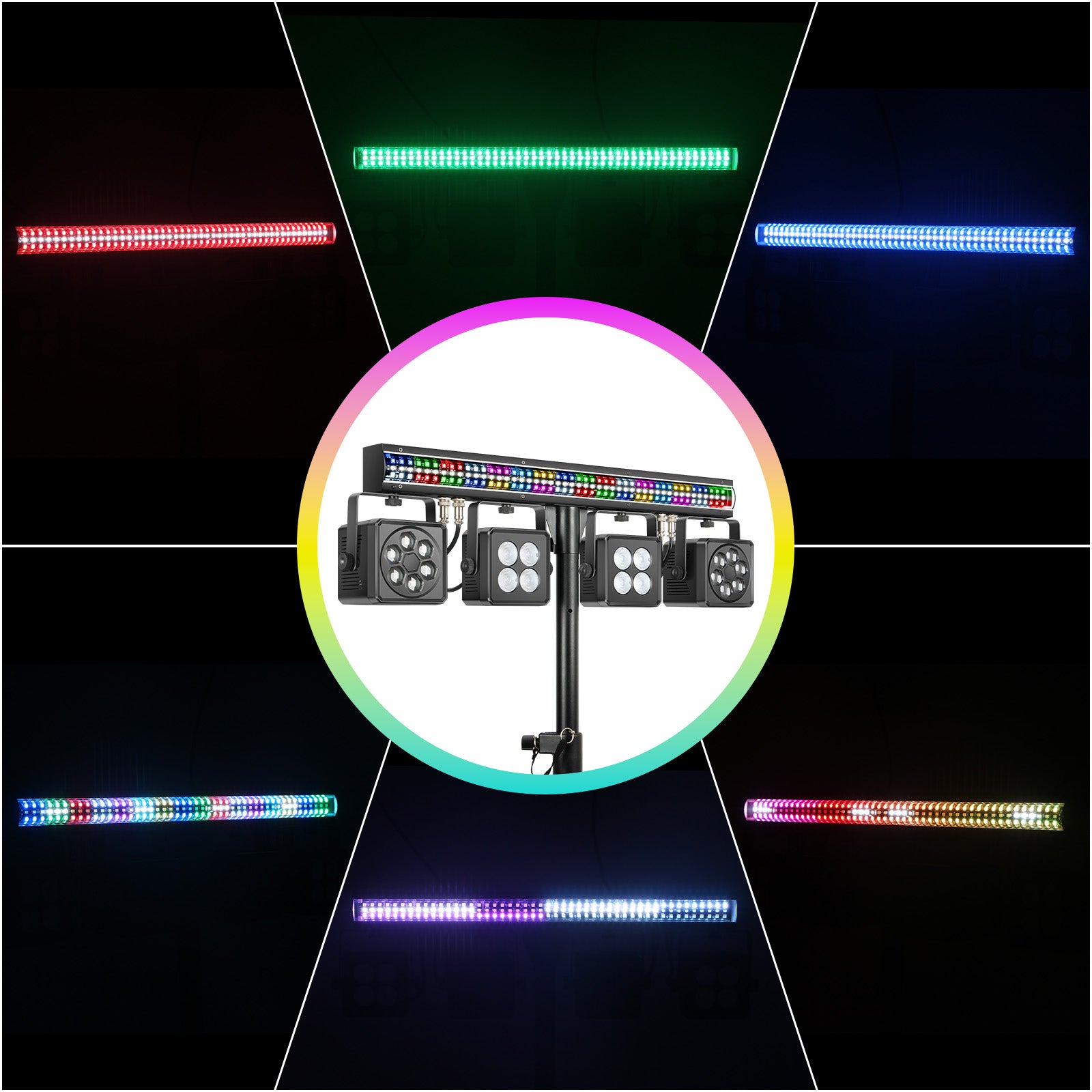 YeeSite Stage Light 150W 5-in-1 Bee Eye DJ Light with Tripod Stand