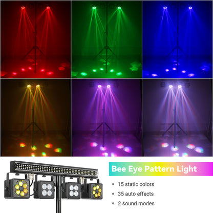 YeeSite Stage Light 150W 5-in-1 Bee Eye DJ Light with Tripod Stand
