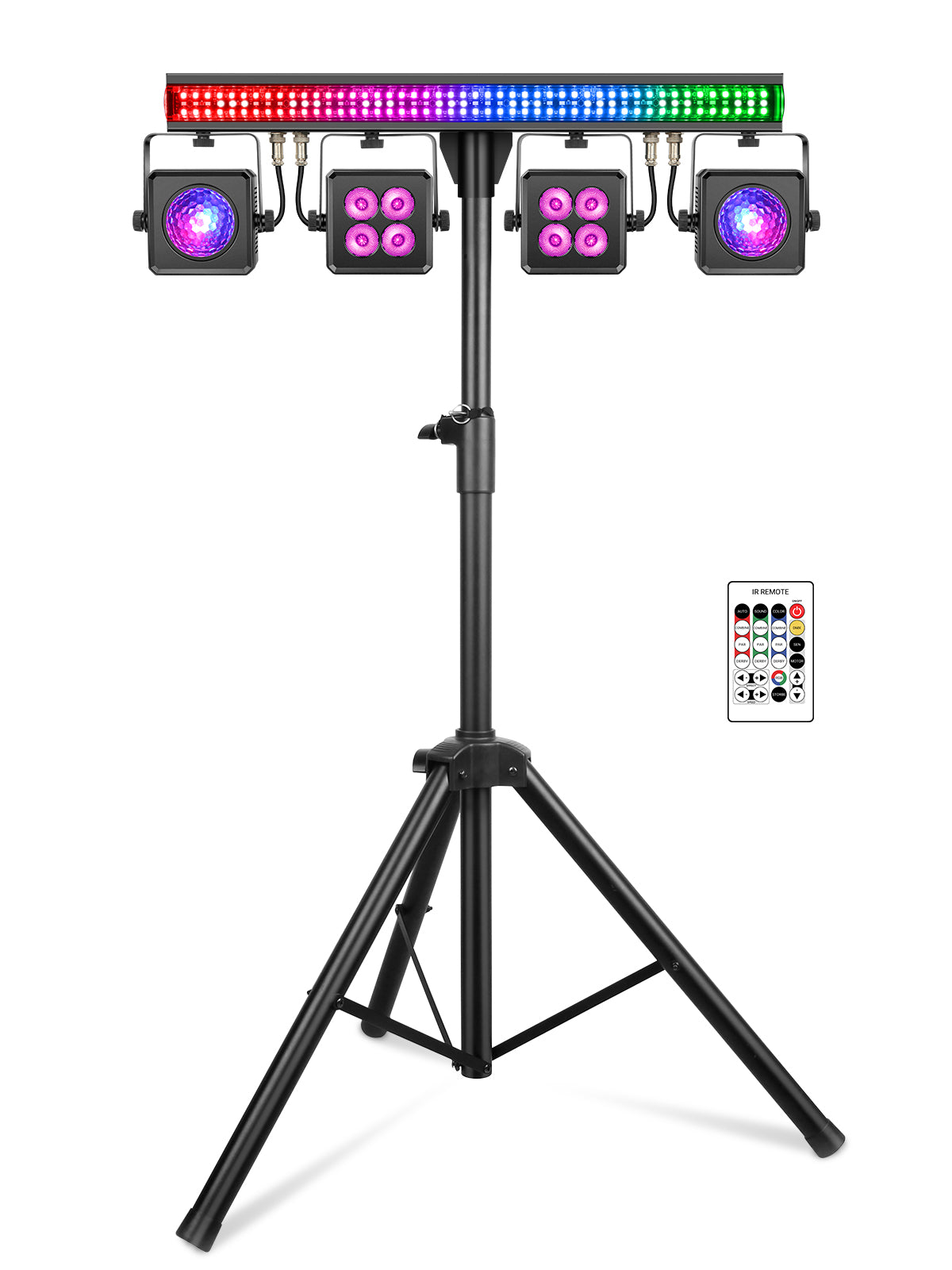 YeeSite Stage Light 150W 5-in-1 DJ Party Light with Tripod Stand