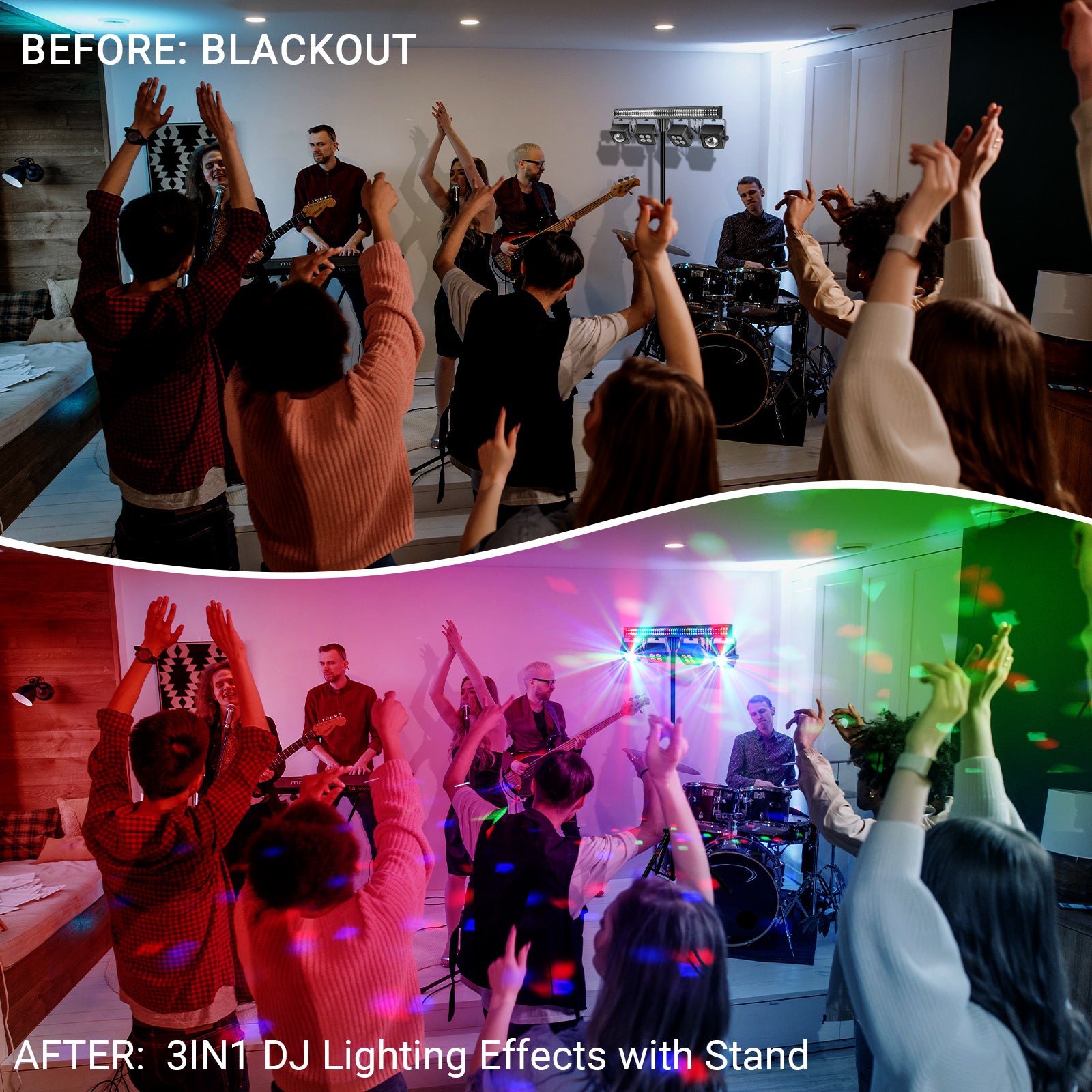 YeeSite Stage Light 150W 5-in-1 DJ Party Light with Tripod Stand
