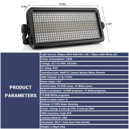 YeeSite Stage Light 150W RGBW Stage Strobe Light
