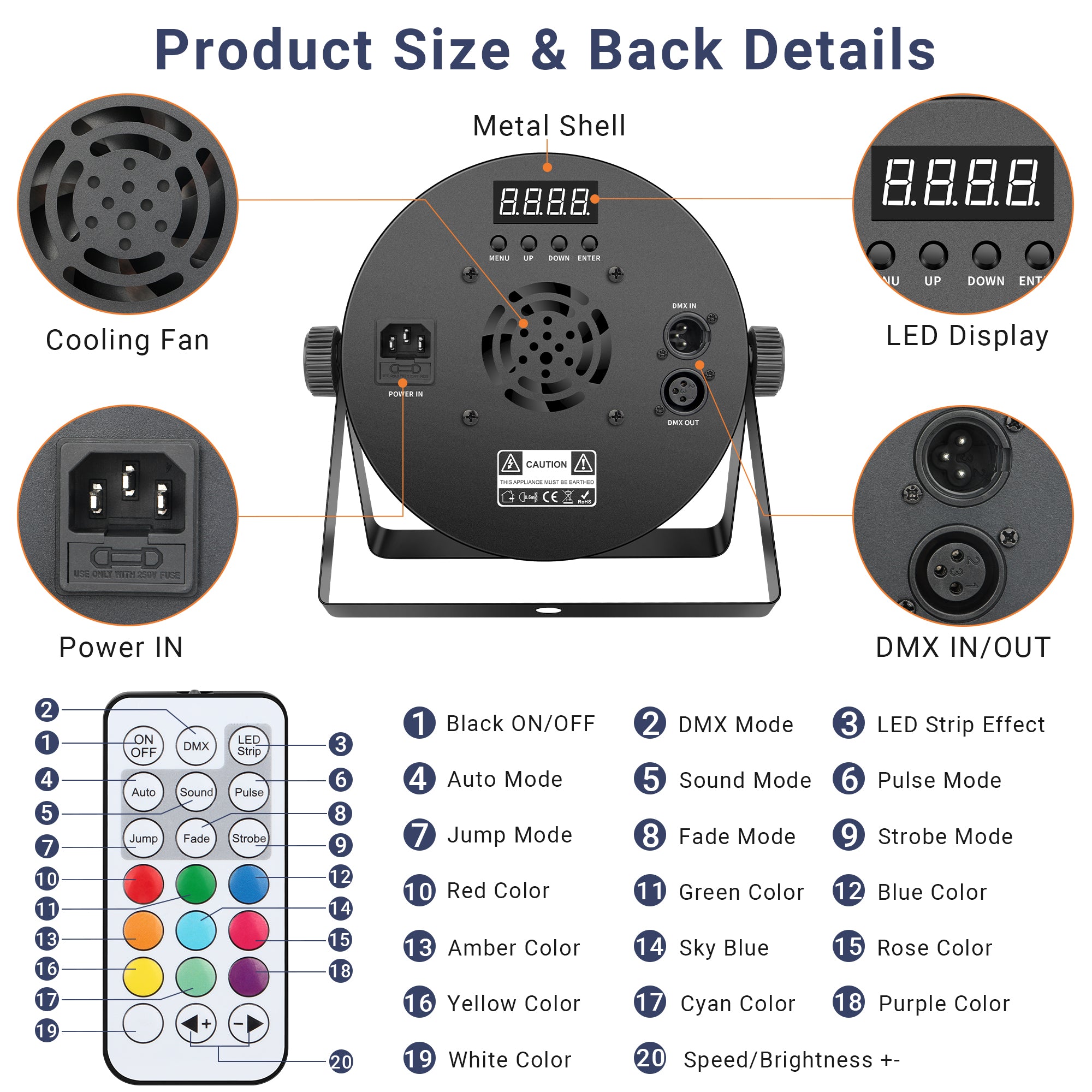 YeeSite Stage Light 180W RGBW LED PAR Light