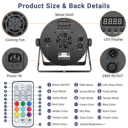 YeeSite Stage Light 180W RGBW LED PAR Light