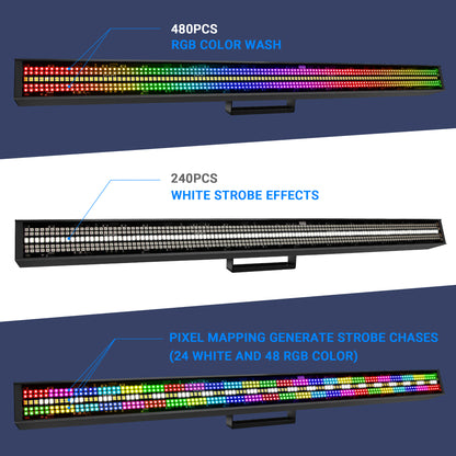 YeeSite Stage Light 200W RGBW LED Strobe Bar