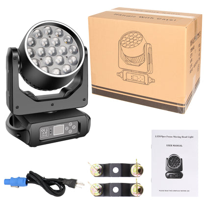 YeeSite Stage Light 260W 19×15W RGBW LED Zoom Moving Head Light