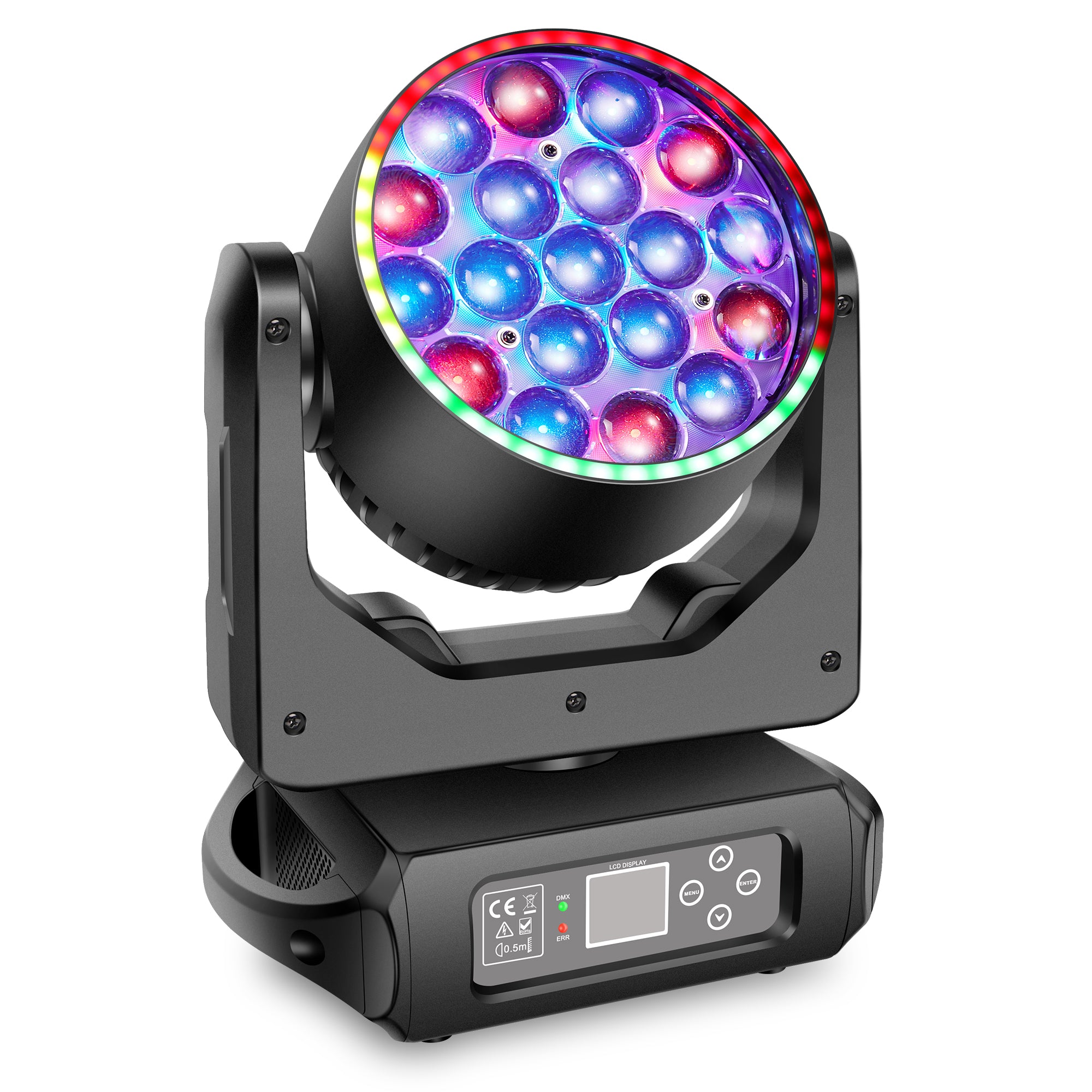 YeeSite Stage Light 260W 19×15W RGBW LED Zoom Moving Head Light