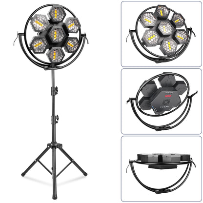 YeeSite Stage Light 260W 7-Head Hexagonal Retro Stage Light