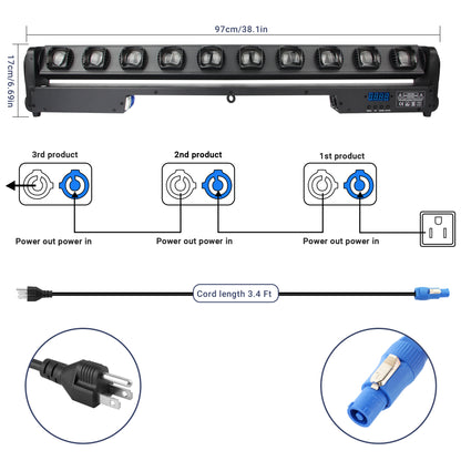 YeeSite Stage Light 300W 10×30W RGBW LED Pixel Beam Bar with Tilt