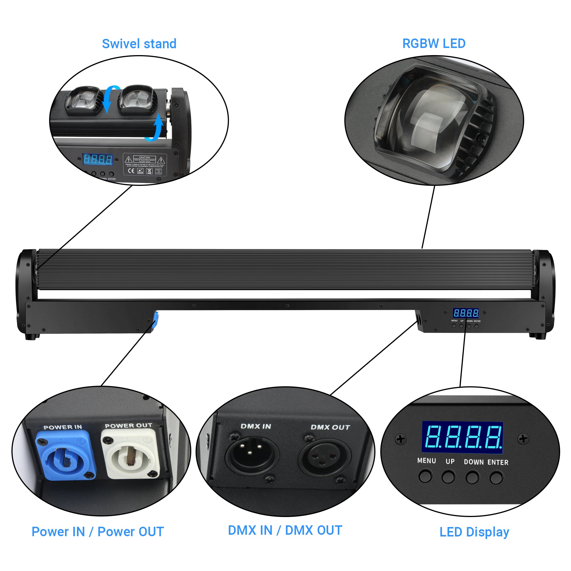 YeeSite Stage Light 300W 10×30W RGBW LED Pixel Beam Bar with Tilt