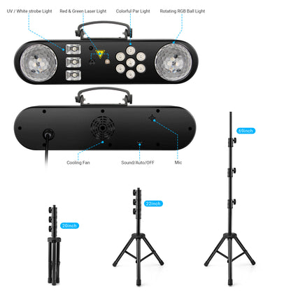 YeeSite Stage Light 5-In-1 DJ Party Light