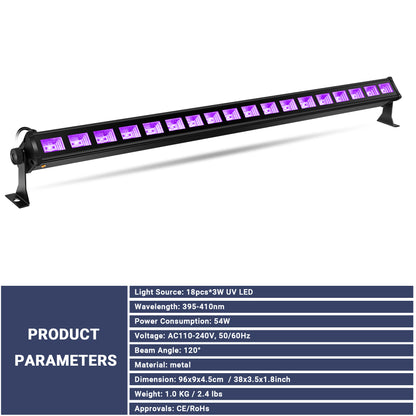 YeeSite Stage Light 54W UV Black Light Bar