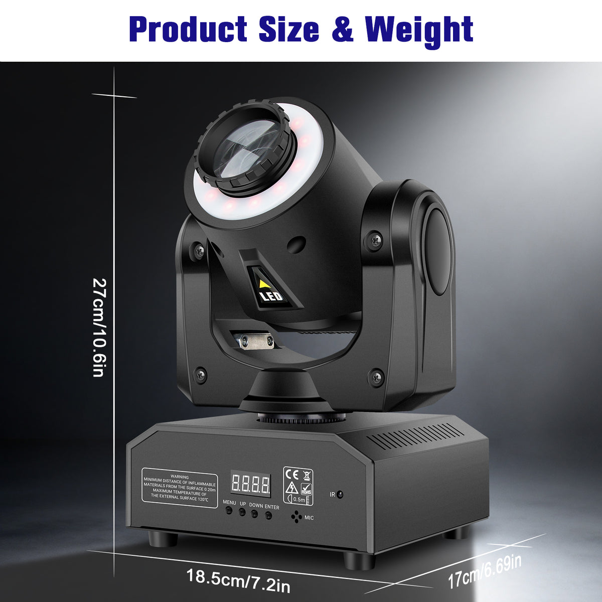 YeeSite Stage Light 60W LED Rechargeable Wireless Moving Head Spotlight