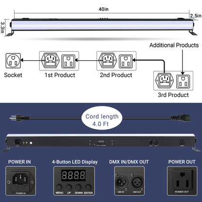 YeeSite Stage Light 60W RGB LED Frosted Pixel Bar