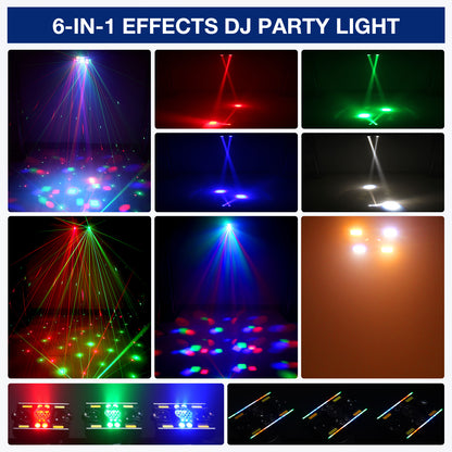 YeeSite Stage Light 60W RGBW LED 6-in-1 Derby Moving Head DJ Light