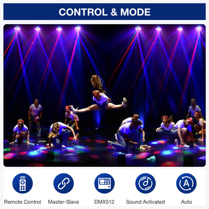YeeSite Stage Light 60W RGBW LED 6-in-1 Derby Moving Head DJ Light