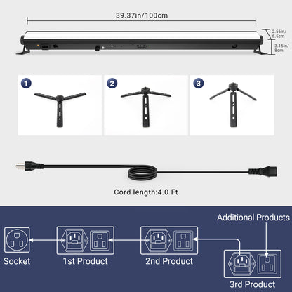 YeeSite Stage Light 90W Battery Powered RGB LED Pixel Bar